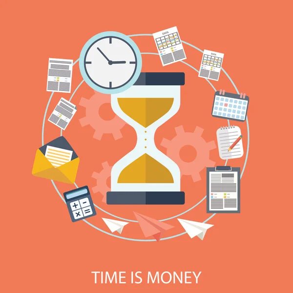 Ο χρόνος είναι χρήμα επιχειρηματική ιδέα — Διανυσματικό Αρχείο