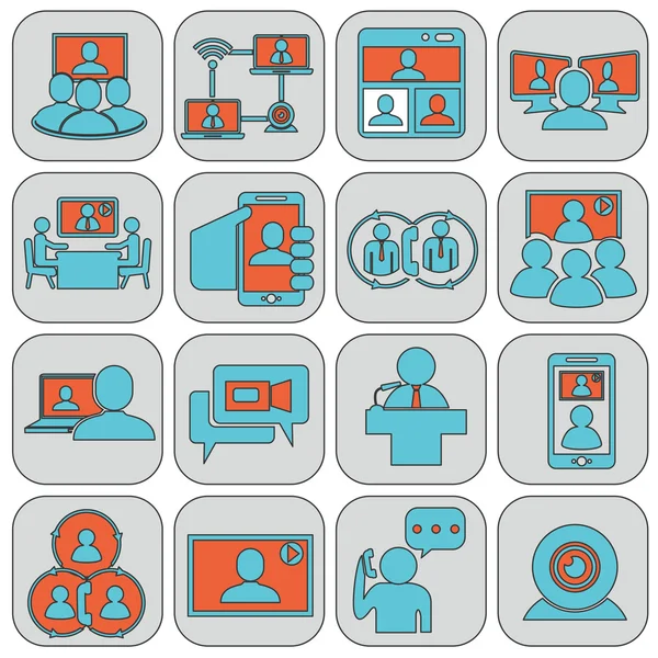 Business communication icons set — 图库矢量图片