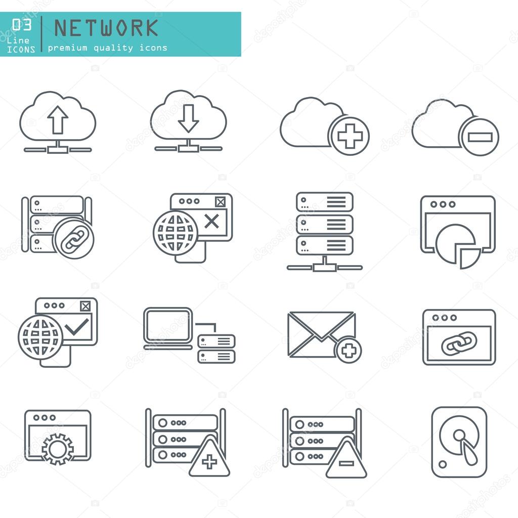Line icons of Database server