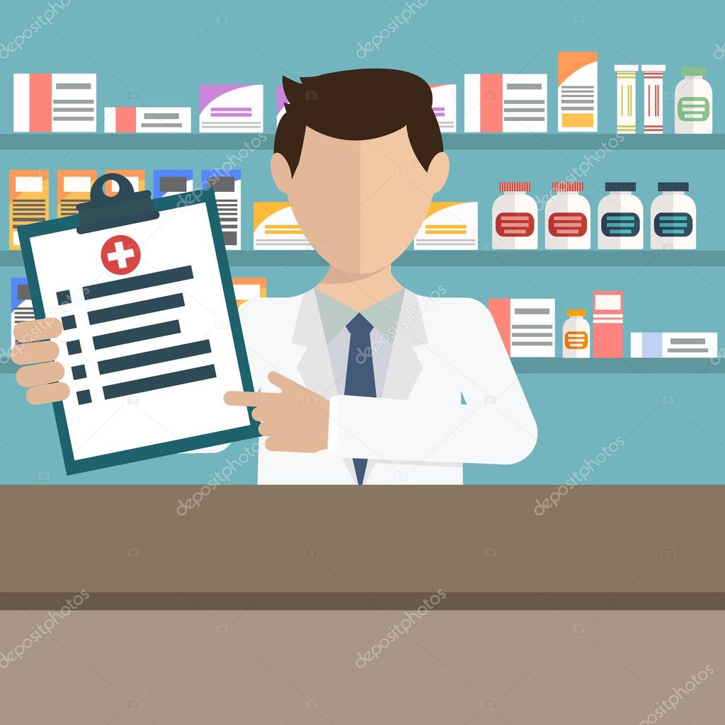 illustration of a male pharmacist