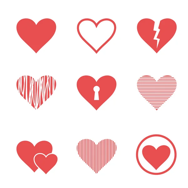 Vector hearts set illustration — Stock Vector