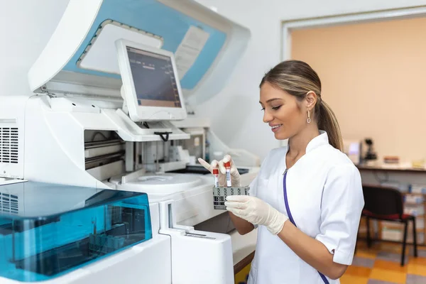 Female Scientist Working in The Lab, Using Computer Screen