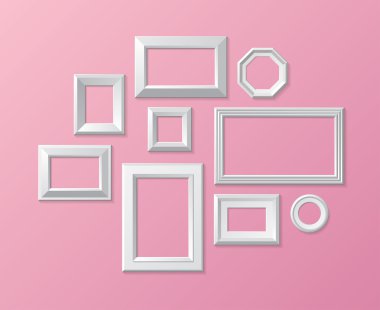 Vector set of photo frames on the wall clipart