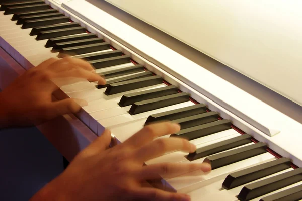 Piano pianist hands playing — Stock Photo, Image