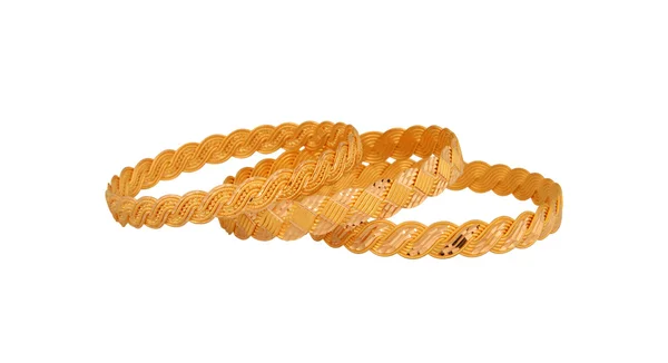 Golden bracelets isolated on white background — Stock Photo, Image