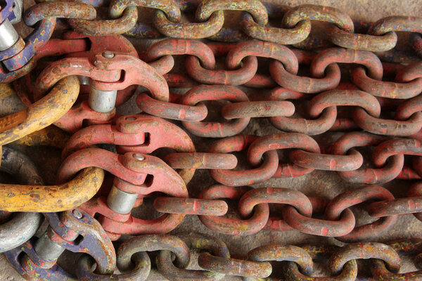 large rusted metal chain