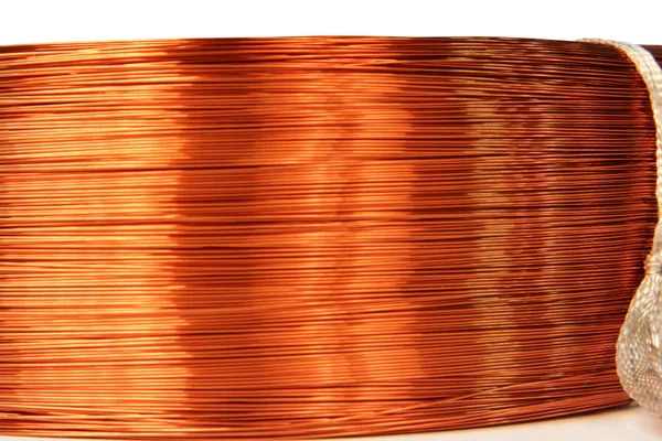 Copper electrical wire isolated on white background — Stock Photo, Image