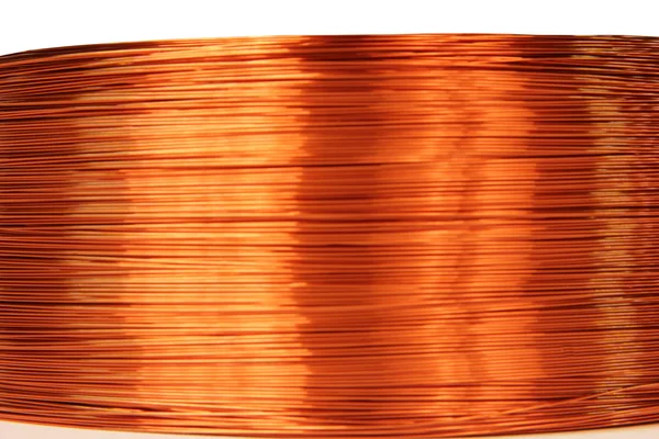 Copper electrical wire isolated on white background — Stock Photo, Image
