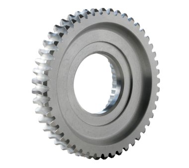 Beyaz arkaplanda metal dişli