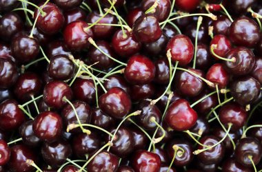  Taze kirazlar. Gıda arkaplanı. 