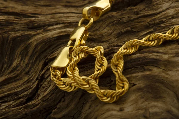 Colar Corrente Ouro Árvore — Fotografia de Stock