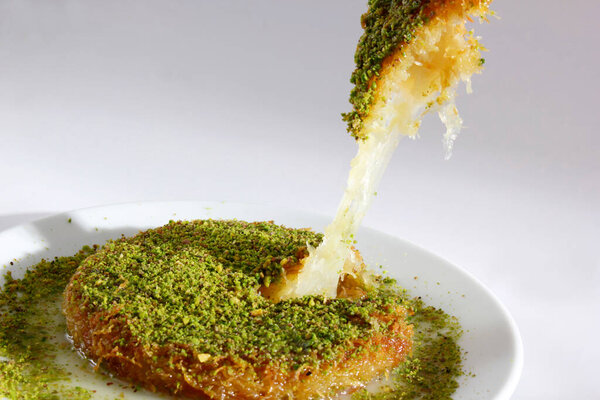 Traditional Turkish dessert kunefe (kanafeh) 