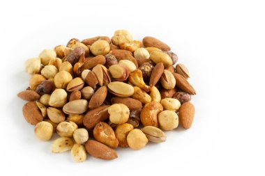 Karışık fındık. Yenilebilir, çiğ, organik ve vejetaryen. 