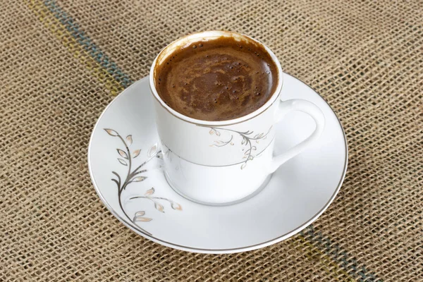 Традиционный Турецкий Кофе Мешковине — стоковое фото