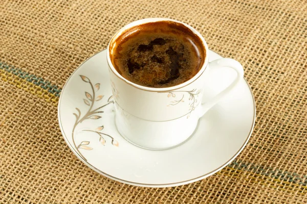 Традиционный Турецкий Кофе Мешковине — стоковое фото