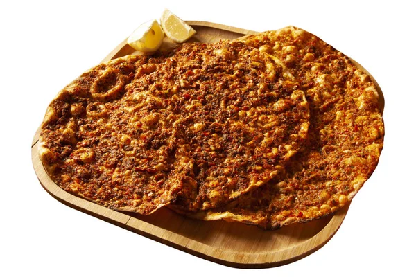 Pizza Turca Com Carne Especiarias Lahmacun — Fotografia de Stock