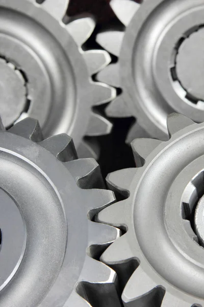 Stainless Steel Gear Wheels Close — Stock Photo, Image