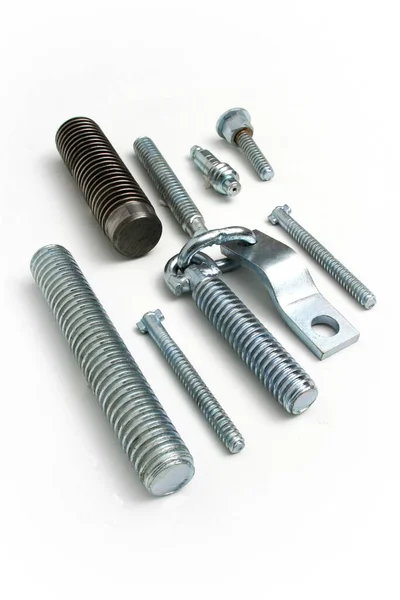 Newly Manufactured Large Screws Close — Stock Photo, Image