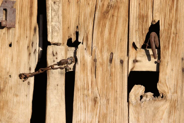 Öreg Fából Készült Ajtó Vidéken — Stock Fotó
