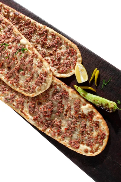 Pide Viande Hachée Traditionnelle Turque Pizza Turque Etliekmek — Photo