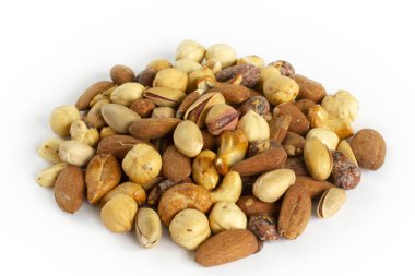 Karışık fındık. Yenilebilir, çiğ, organik ve vejetaryen. 