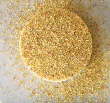 Yemek arkaplanı. Fıstık ezmesi, badem, fındık, ceviz