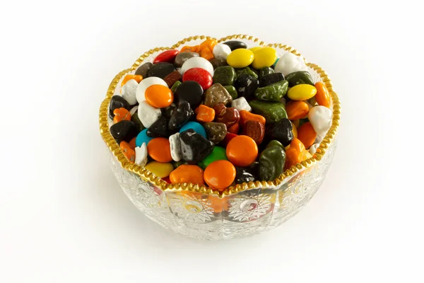 Többszínű Cukorbevonatú Csokoládék Háttere — Stock Fotó