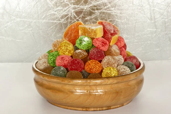 Süßes Dessert Bunte Fruchtgelee Bonbons — Stockfoto