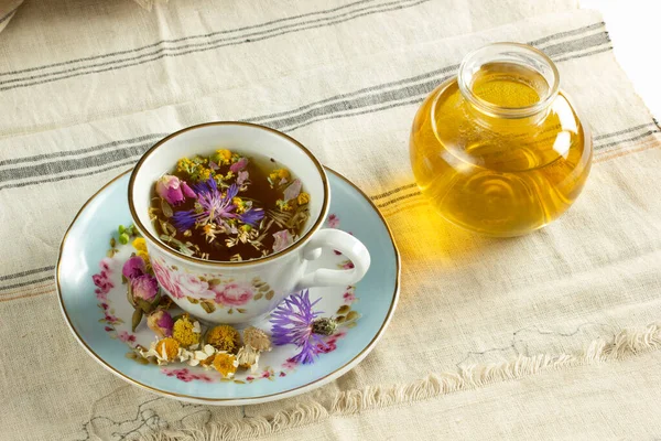Bylinkový Čaj Různých Květin — Stock fotografie
