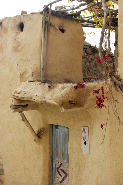 Adobe House Wooden Door Konya Turkey — Stock Photo, Image