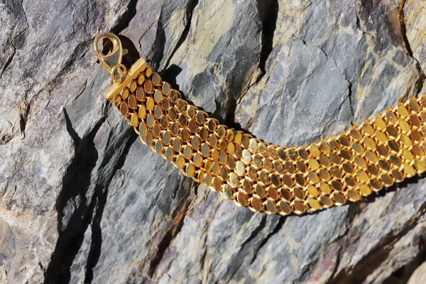 Pulseira Ouro Precioso Pedra — Fotografia de Stock
