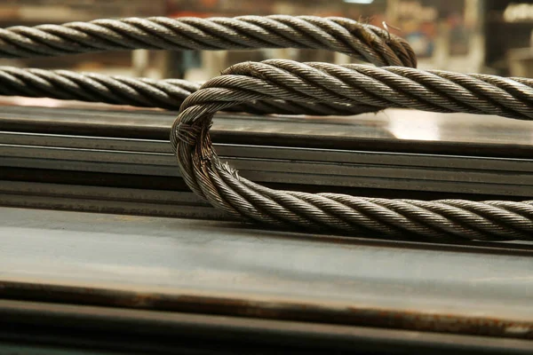 Wire Rope Steel Plates — Stock Photo, Image