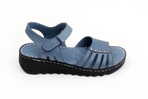 Vrouwelijke Sandalen Geïsoleerd Witte Achtergrond — Stockfoto