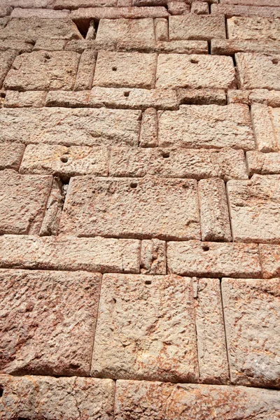 Textura Fondo Pared Piedra Antigua Muralla Fortaleza — Foto de Stock