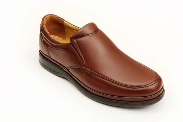 Klasik Kahverengi Deri Erkek Ayakkabısı — Stok fotoğraf