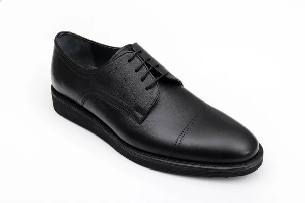 Classic Black Leather Men Shoes — Stock Photo, Image