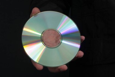 CD veya DVD. Siyah Arkaplan.