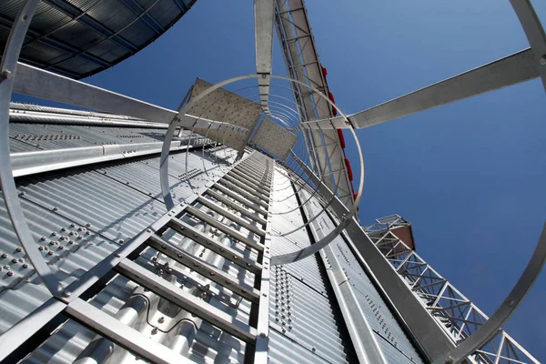 Getreidesilos Aus Edelstahl Landwirtschaft — Stockfoto