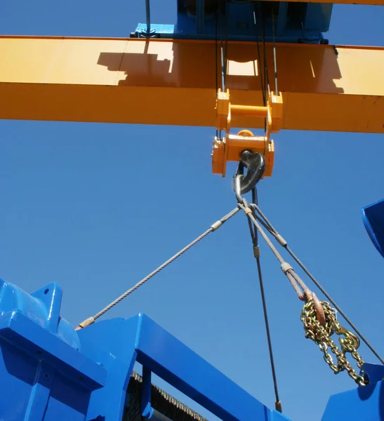 Powerful Crane Hook Industrial Background — Stock Photo, Image