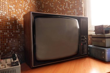 Antique. Old fashioned television set.