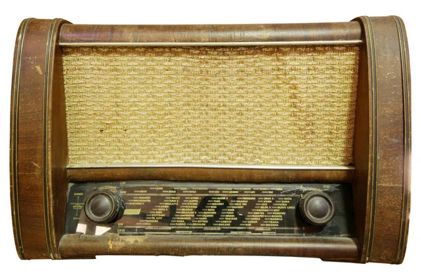 Old Fashioned Wooden Radio Receiver — Stock Photo, Image