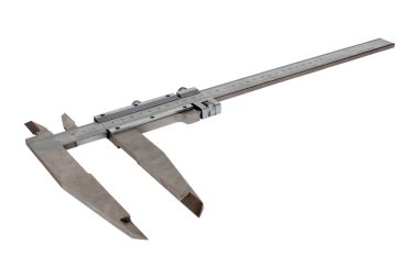 Calliper veya Caliper. Gümüş çelikten hassas ölçüm araçları.   