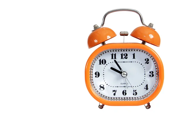 Orange Alarm Clock White Background — Stock Photo, Image