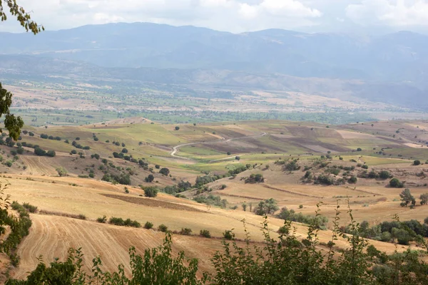 Paisagem Rural Terras Agrícolas Cultivadas Bela Paisagem Natural Amasya Turquia — Fotografia de Stock