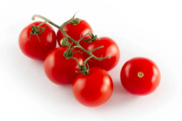 Tomates Cereja Fundo Branco — Fotografia de Stock