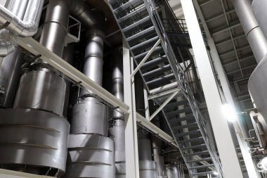 Süt ürünleri fabrikasının içinde. Gıda işleme tesisi.