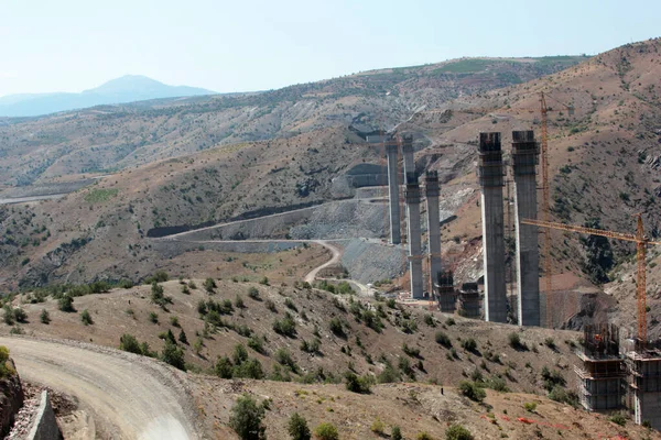 Construcción Viaductos Obra Construcción Hadim Konya Turquía — Foto de Stock