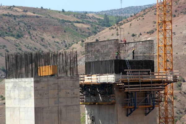 Construcción Viaductos Obra Construcción Hadim Konya Turquía — Foto de Stock