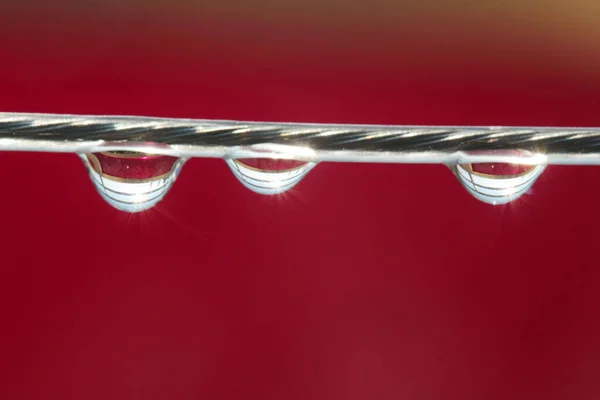 Vatten Droppar Klädstreck — Stockfoto