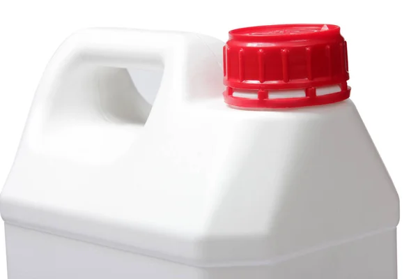 Червона Шапка Білий Пластиковий Контейнер — стокове фото